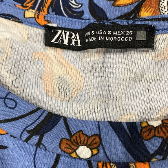 Zara | NWOT: Woman’s Floral Print Ruffle Peplum Style Shirt - Size Small - Picture 7 of 12